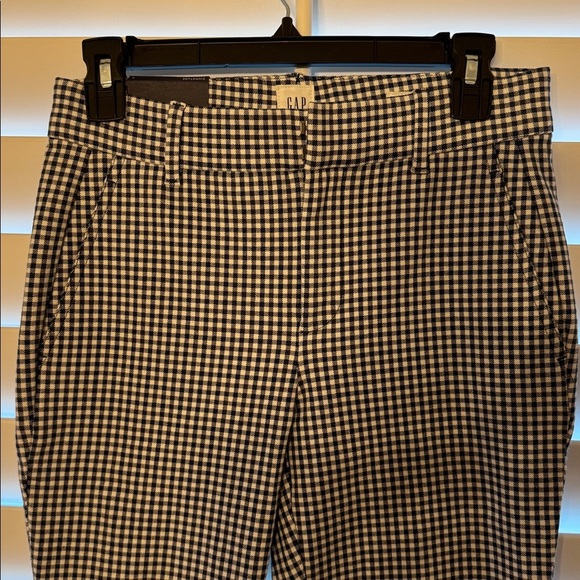 GAP Navy and White Gingham Skinny Ankle Pants - Picture 2 of 6